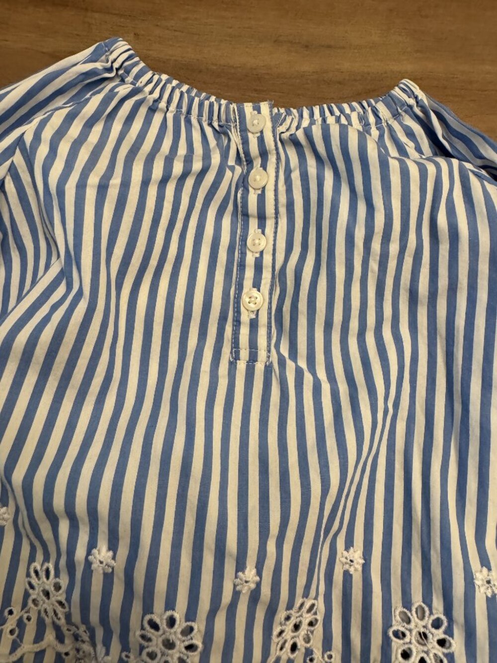 Ralph Lauren Baby Blue Striped Eyelet Top & Bloomer Set - 6 Months - Picture 4 of 6